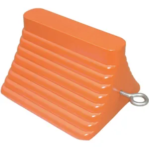 APPROVED VENDOR 22XW71 Wheel Chock Molded Rubber With Steel Grab Orange | AB7GDH