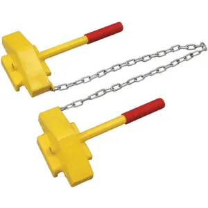 APPROVED VENDOR 22XW93 Rail Car Wheel Chock Steel Yellow | AB7GEG