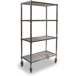 APPROVED VENDOR 2HDE8 Wire Cart 4 Shelf 72x18x70 Chrome | AC2AFQ