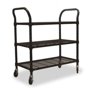 APPROVED VENDOR 2HDJ8 Wire Cart 3 Shelf 60x24x39 Black | AC2AGV