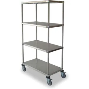 APPROVED VENDOR 2HDP6 High Cart Hd Stainless Steel 4 Solid Shelf 48 x 24 x 69 | AC2AHW