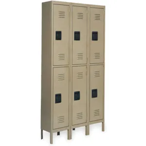 APPROVED VENDOR 4KCX2 Unassembled Locker 2 Tier Width 45 Depth 18 Height 78 Tan | AD8GJA