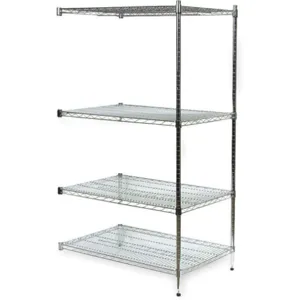 APPROVED VENDOR 2KPA9 Shelving Add On H 63 W 48 D 36 Chrome | AC2JLX