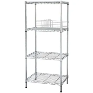 APPROVED VENDOR 5GPK2 Wire Shelving H74 W48 D18 Chrome 4 Shelf | AE3XPG