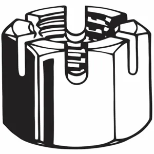 APPROVED VENDOR U12005.100.0001 Hex Locknut Slotted 1-8, 5PK | AF2WRF 6YHN5