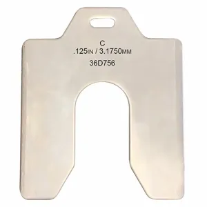 APPROVED VENDOR 36D756 Slotted Shim 4 x 4 In x 0.125in Pk5 | AC6TUQ