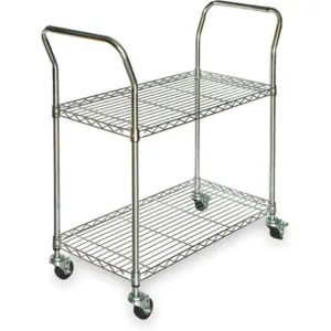 APPROVED VENDOR 3TNZ9 Wire Cart 2 Shelf Chrome 53x18x39 Inch | AD2RJA