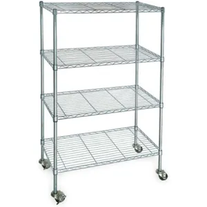 APPROVED VENDOR 3TPC4 Wire Cart 4 Shelf Zinc 60x18x67 Inch | AD2RMB