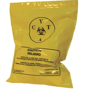 APPROVED VENDOR 3UAD5 Chemo Waste Bag Yellow 15 Inch Length - Pack Of 100 | AD2TUC