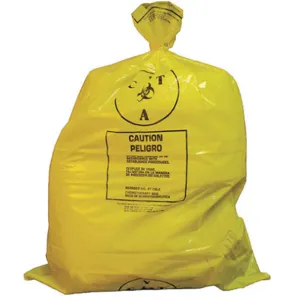 APPROVED VENDOR 3UAD7 Chemo Waste Bag Yellow 41 Inch Length - Pack Of 100 | AD2TUE