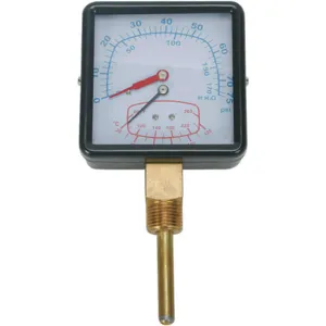 APPROVED VENDOR 4CFC8 Boiler Gauge Square 0-75 Psi 60 To 260 F | AD6XHQ