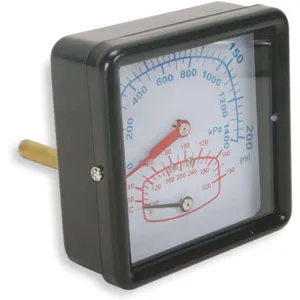 APPROVED VENDOR 4CFC9 Boiler Gauge Square 0-200psi 80 To 320 F | AD6XHR