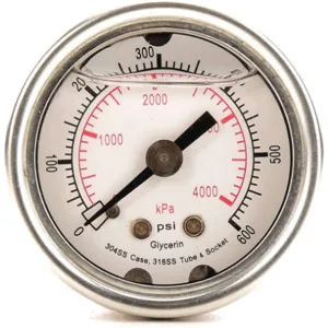 APPROVED VENDOR 4CFN1 Pressure Gauge Liquid Filled 1-1/2 In | AD6XJK