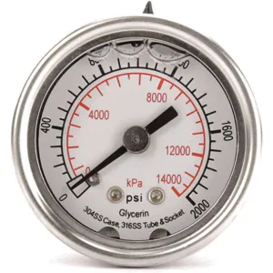 APPROVED VENDOR 4CFN3 Pressure Gauge Liquid Filled 1-1/2 In | AD6XJM