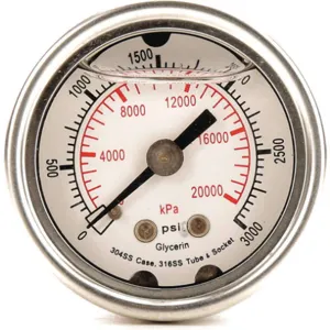 APPROVED VENDOR 4CFN4 Pressure Gauge Liquid Filled 1-1/2 In | AD6XJN