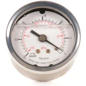 APPROVED VENDOR 4CFN6 Vacuum Gauge Liquid Filled 2 In | AD6XJQ