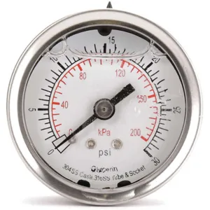 APPROVED VENDOR 4CFN8 Pressure Gauge Liquid Filled 2 In | AD6XJT