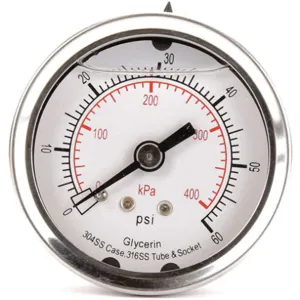 APPROVED VENDOR 4CFN9 Pressure Gauge Liquid Filled 2 In | AD6XJU