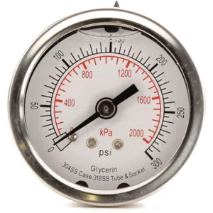 APPROVED VENDOR 4CFP4 Pressure Gauge Liquid Filled 2 In | AD6XJY