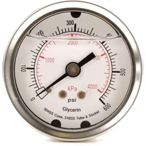 APPROVED VENDOR 4CFP6 Pressure Gauge Liquid Filled 2 In | AD6XKA