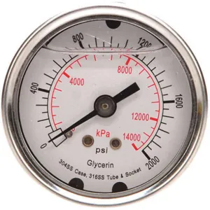 APPROVED VENDOR 4CFP8 Pressure Gauge Liquid Filled 2 In | AD6XKC