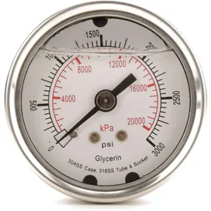 APPROVED VENDOR 4CFP9 Pressure Gauge Liquid Filled 2 In | AD6XKD