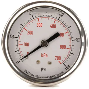 APPROVED VENDOR 4CFR6 Pressure Gauge Liquid Filled 2-1/2 In | AD6XKK