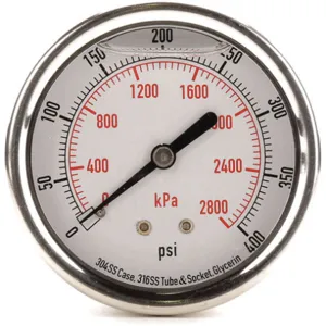 APPROVED VENDOR 4CFU1 Pressure Gauge Liquid Filled 2-1/2 In | AD6XKP