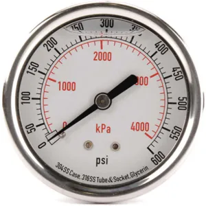 APPROVED VENDOR 4CFU2 Pressure Gauge Liquid Filled 2-1/2 In | AD6XKQ