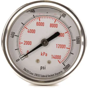 APPROVED VENDOR 4CFU4 Pressure Gauge Liquid Filled 2-1/2 In | AD6XKT