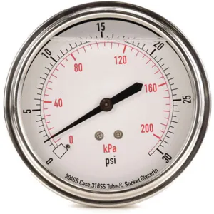 APPROVED VENDOR 4CFU9 Pressure Gauge Liquid Filled 3-1/2 In | AD6XKY