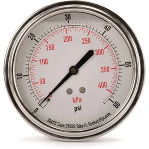 APPROVED VENDOR 4CFV1 Pressure Gauge Liquid Filled 3-1/2 In | AD6XKZ