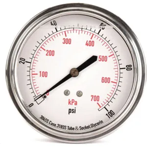 APPROVED VENDOR 4CFV2 Pressure Gauge Liquid Filled 3-1/2 In | AD6XLA