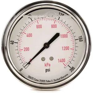 APPROVED VENDOR 4CFV4 Pressure Gauge Liquid Filled 3-1/2 In | AD6XLC