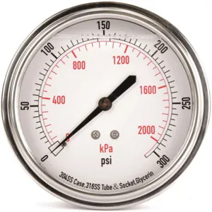 APPROVED VENDOR 4CFV5 Pressure Gauge Liquid Filled 3-1/2 In | AD6XLD