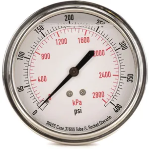 APPROVED VENDOR 4CFV6 Pressure Gauge Liquid Filled 3-1/2 In | AD6XLE