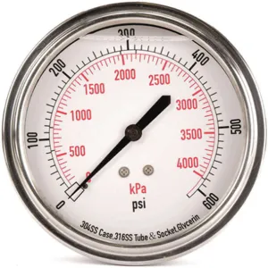 APPROVED VENDOR 4CFV7 Pressure Gauge Liquid Filled 3-1/2 In | AD6XLF