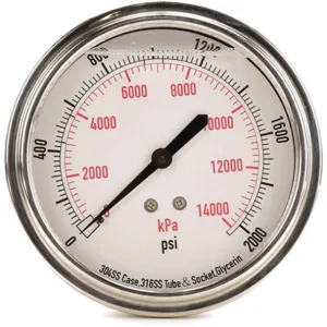 APPROVED VENDOR 4CFV9 Pressure Gauge Liquid Filled 3-1/2 In | AD6XLH