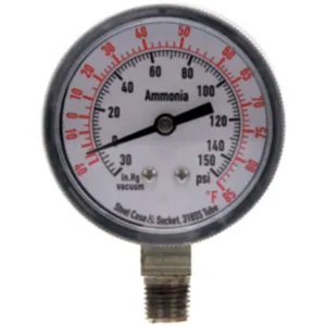 APPROVED VENDOR 4CFW6 Compound Gauge Ammonia 2 1/2 Inch 150 Psi | AD6XLP