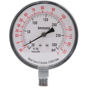 APPROVED VENDOR 4CFW9 Compound Gauge Ammonia 3 1/2 Inch 300 Psi | AD6XLT