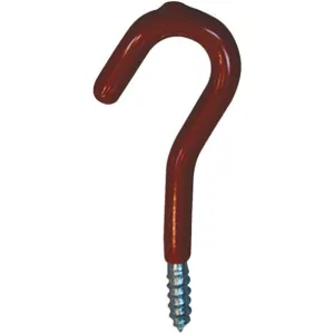 APPROVED VENDOR 4ERW8 Screw Inch Hook Red Vinyl 2 1/2 Inch - Pack Of 10 | AD7JPH