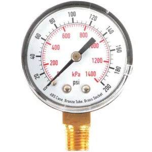 APPROVED VENDOR 4FLU3 Pressure Gauge Test 2 In | AD7MZW