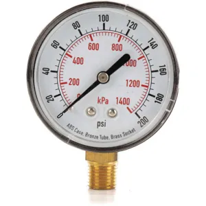 APPROVED VENDOR 4FLW2 Pressure Gauge Test 2-1/2 In | AD7NAP