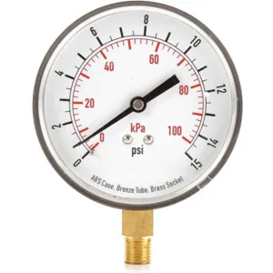 APPROVED VENDOR 4FLX5 Pressure Gauge Test 3-1/2 In | AD7NBC