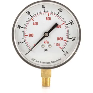 APPROVED VENDOR 4FLX9 Pressure Gauge Test 3-1/2 In | AD7NBG