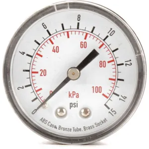 APPROVED VENDOR 4FMC3 Pressure Gauge Test 2 In | AD7NCP