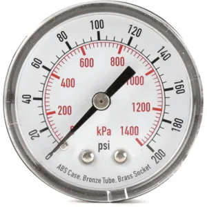 APPROVED VENDOR 4FMC8 Pressure Gauge Test 2 In | AD7NCV