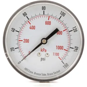 APPROVED VENDOR 4FMG5 Pressure Gauge Test 3-1/2 In | AD7NEF