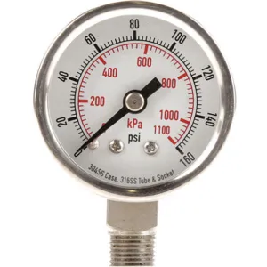 APPROVED VENDOR 4FMJ3 Pressure Gauge Test 1-1/2 In | AD7NEY