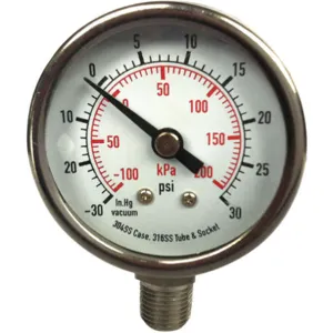 APPROVED VENDOR 4FML3 Pressure Gauge Test 2 In | AD7NFT